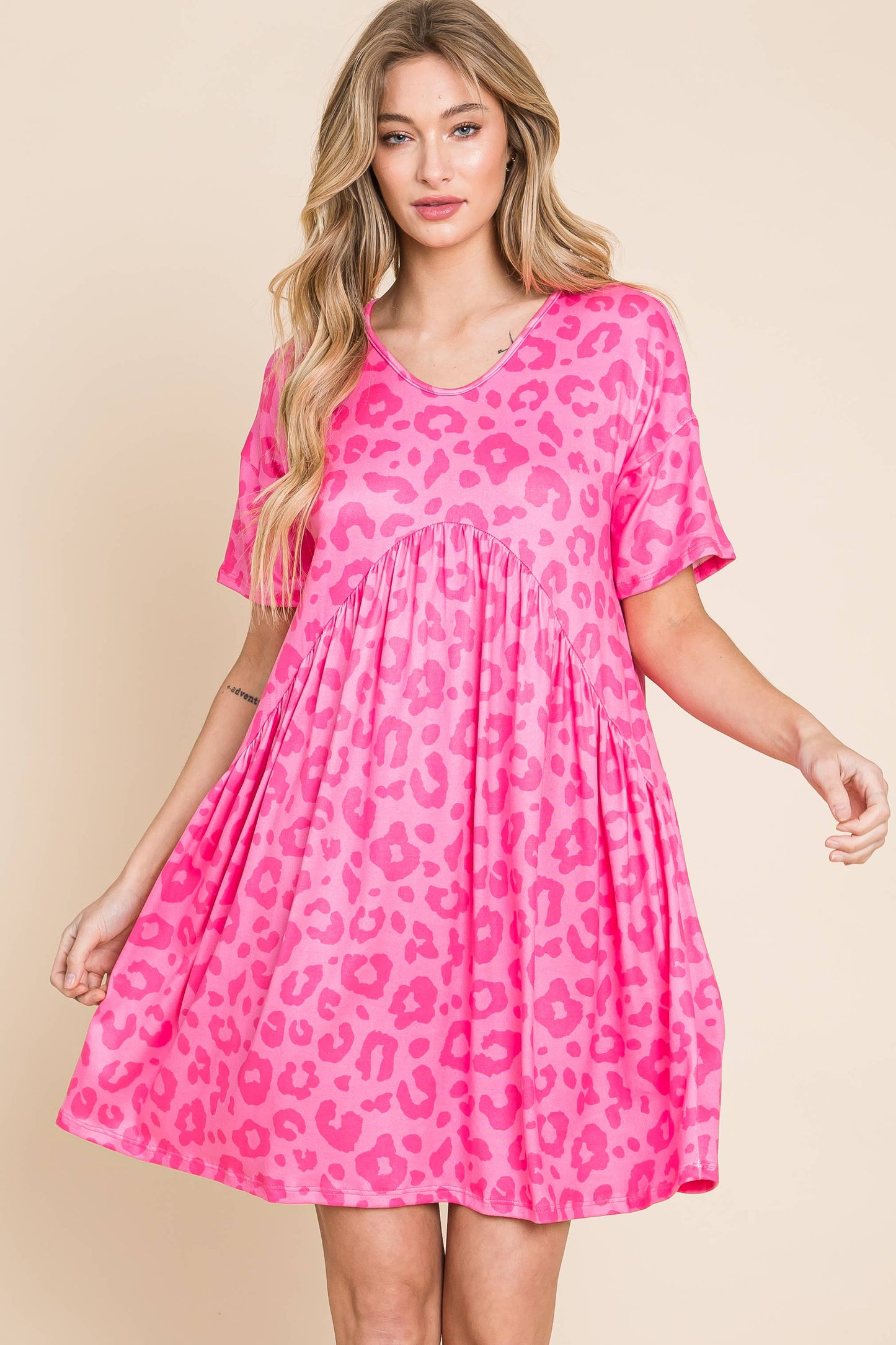 DA1490 ANIMAL SHORT SLEEVE DRESS