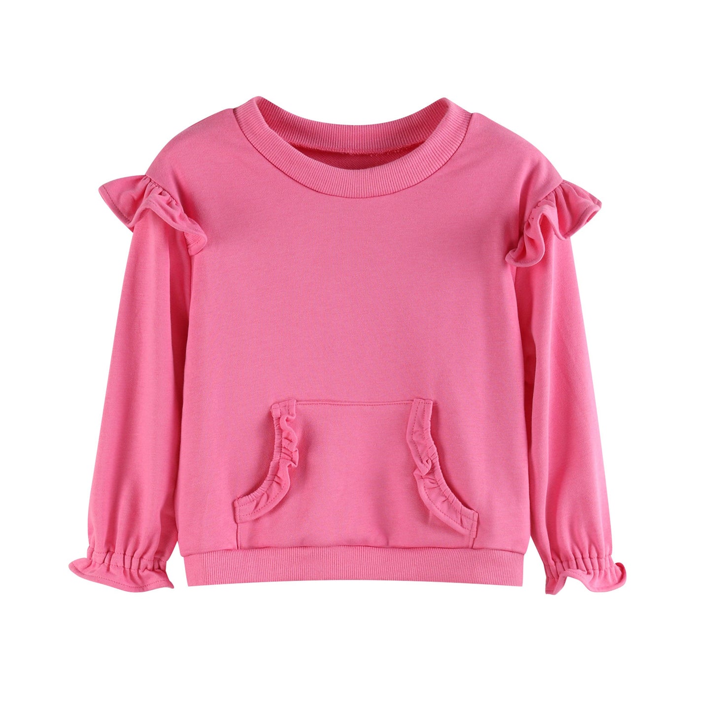 Ruffles - Pink Ruffle Sweatshirt with Jogger Pant Set: 7-8Y