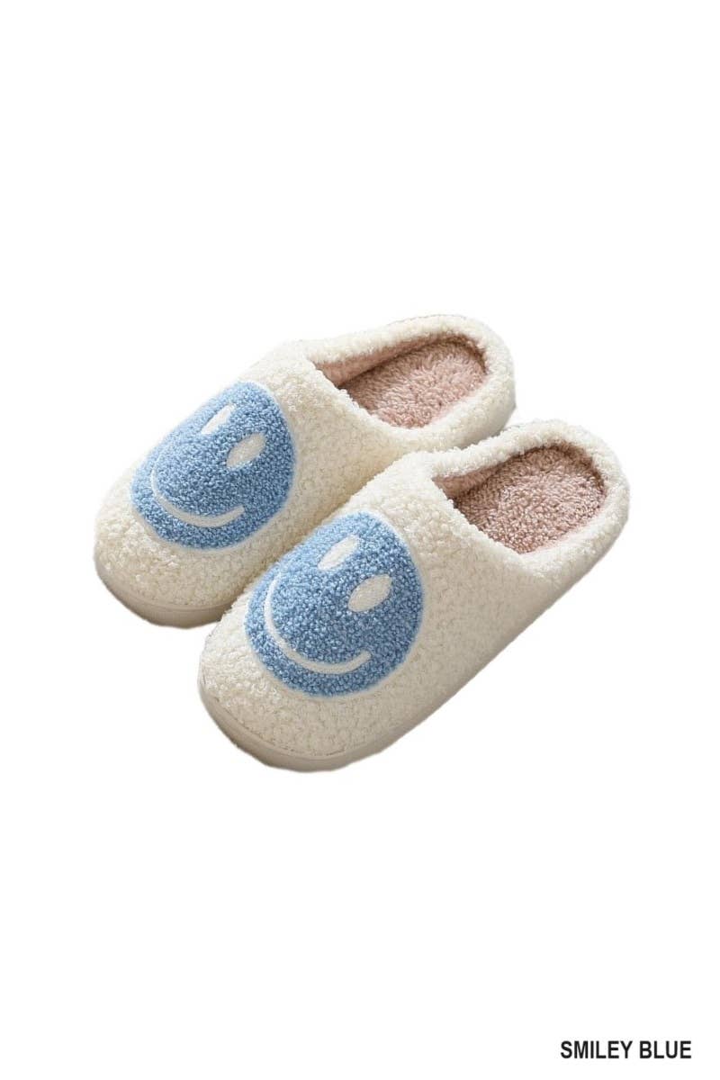 Smiley Soft Plush Slippers L/XL