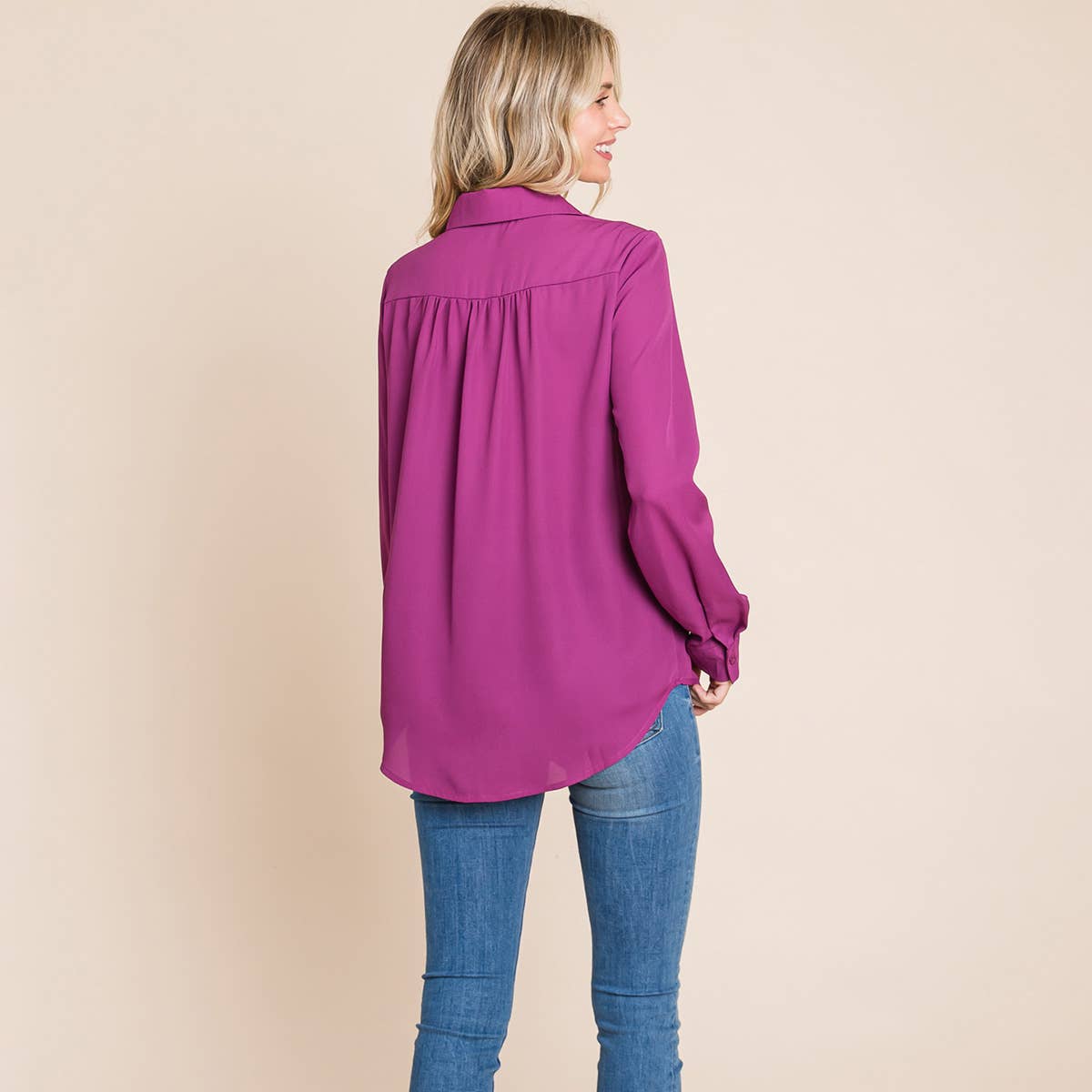 V neck Collared Pocket Detail Blouse Shirts