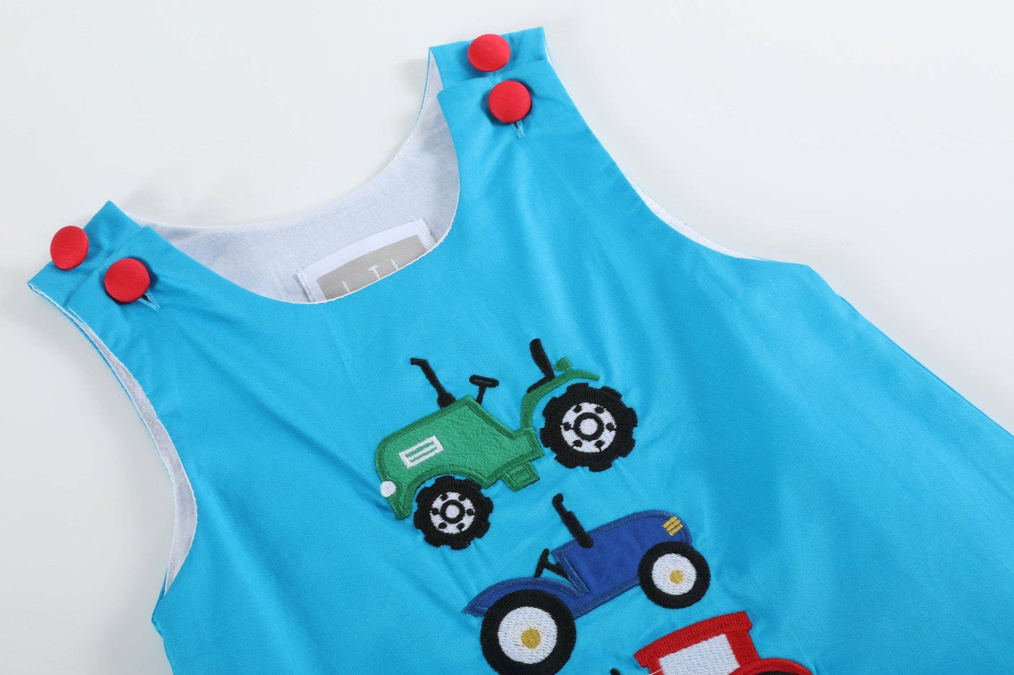 SALE! Blue Tractor Applique Shortalls