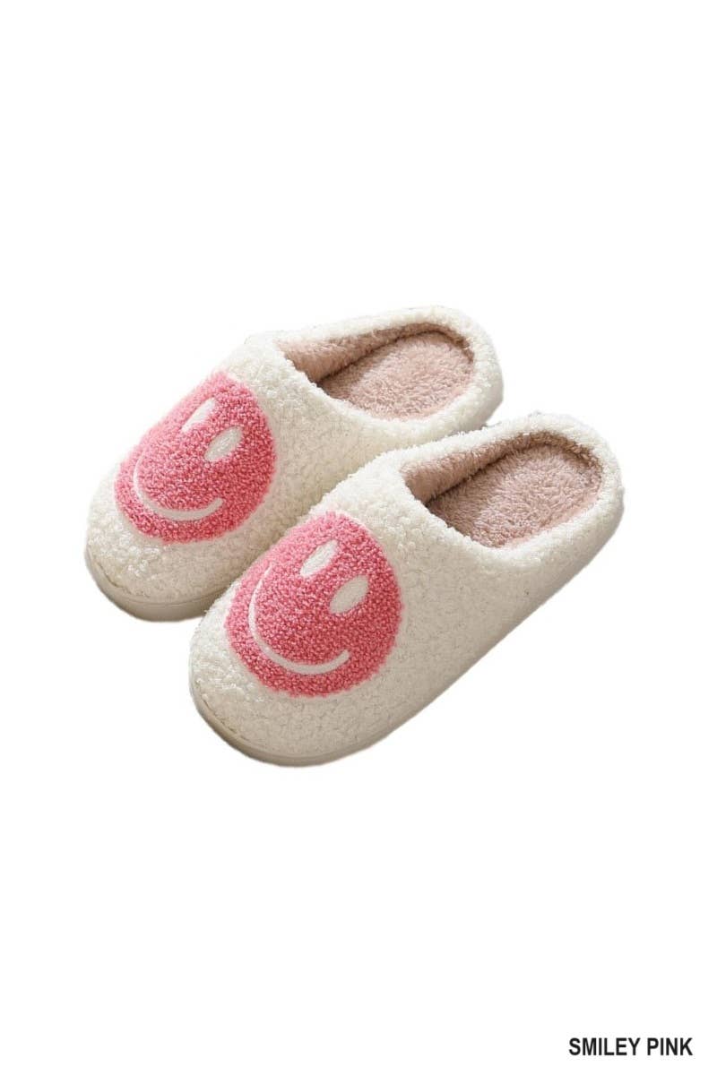 Smiley Soft Plush Slippers L/XL