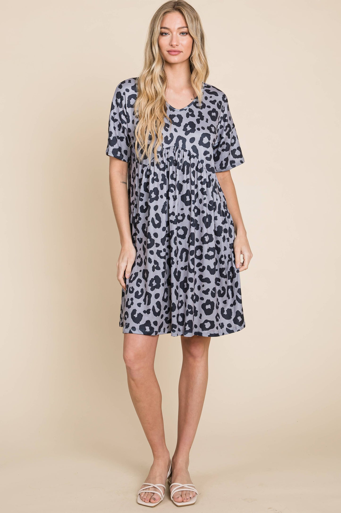 DA1490 ANIMAL SHORT SLEEVE DRESS