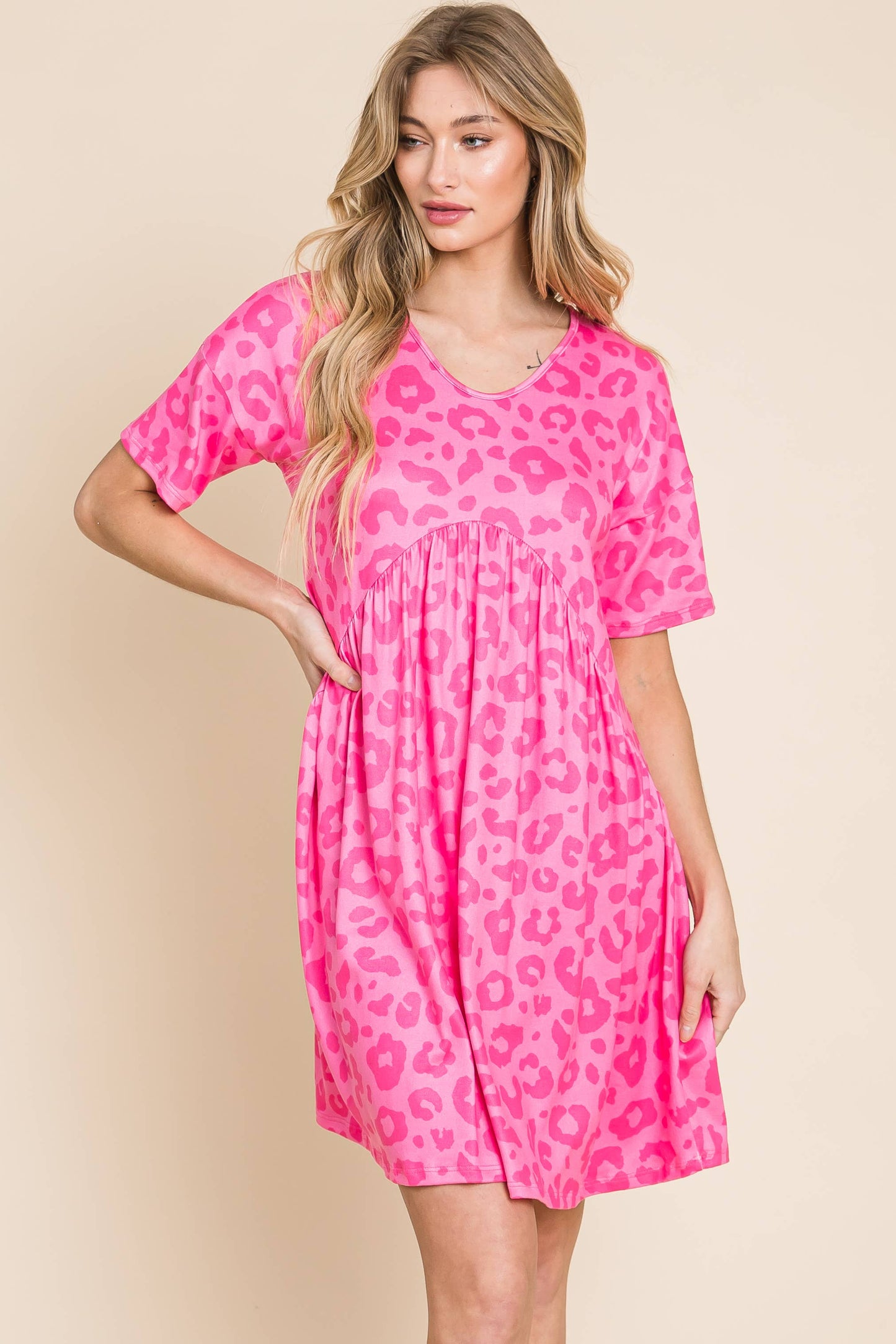 DA1490 ANIMAL SHORT SLEEVE DRESS