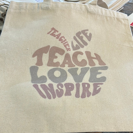 Teacher life canvas bag