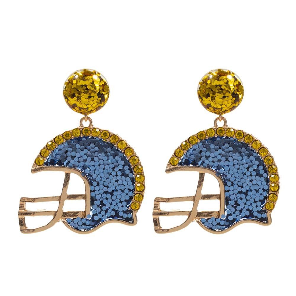 Rhinestone and Glitter helmet earrings