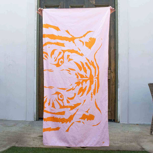 The Royal Standard - 34x70 Eye of the Tiger Beach Towel - Light Pink/Orange