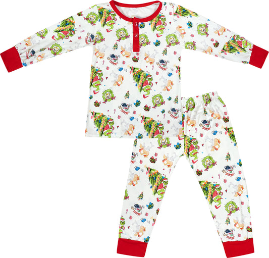 Unisex Christmas Grinch Pajamas Set