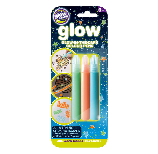 The Original Glow Stars Glow-In-the-dark Colour Pens, three pens