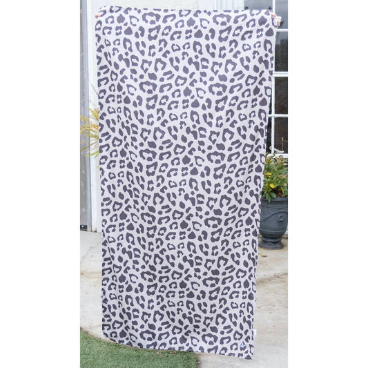 The Royal Standard - Leopard Beach Towel Shell/Black 34x70