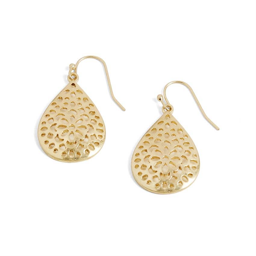 Gold Flower Drop Earrings - Mother’s Day
