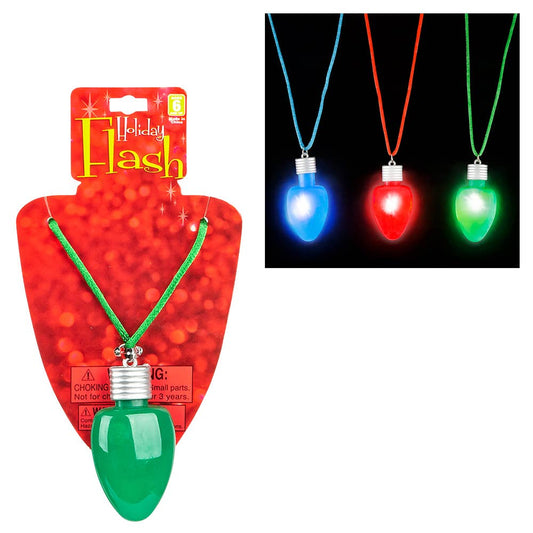 28" LIGHT-UP CHRISTMAS BULB NECKLACE