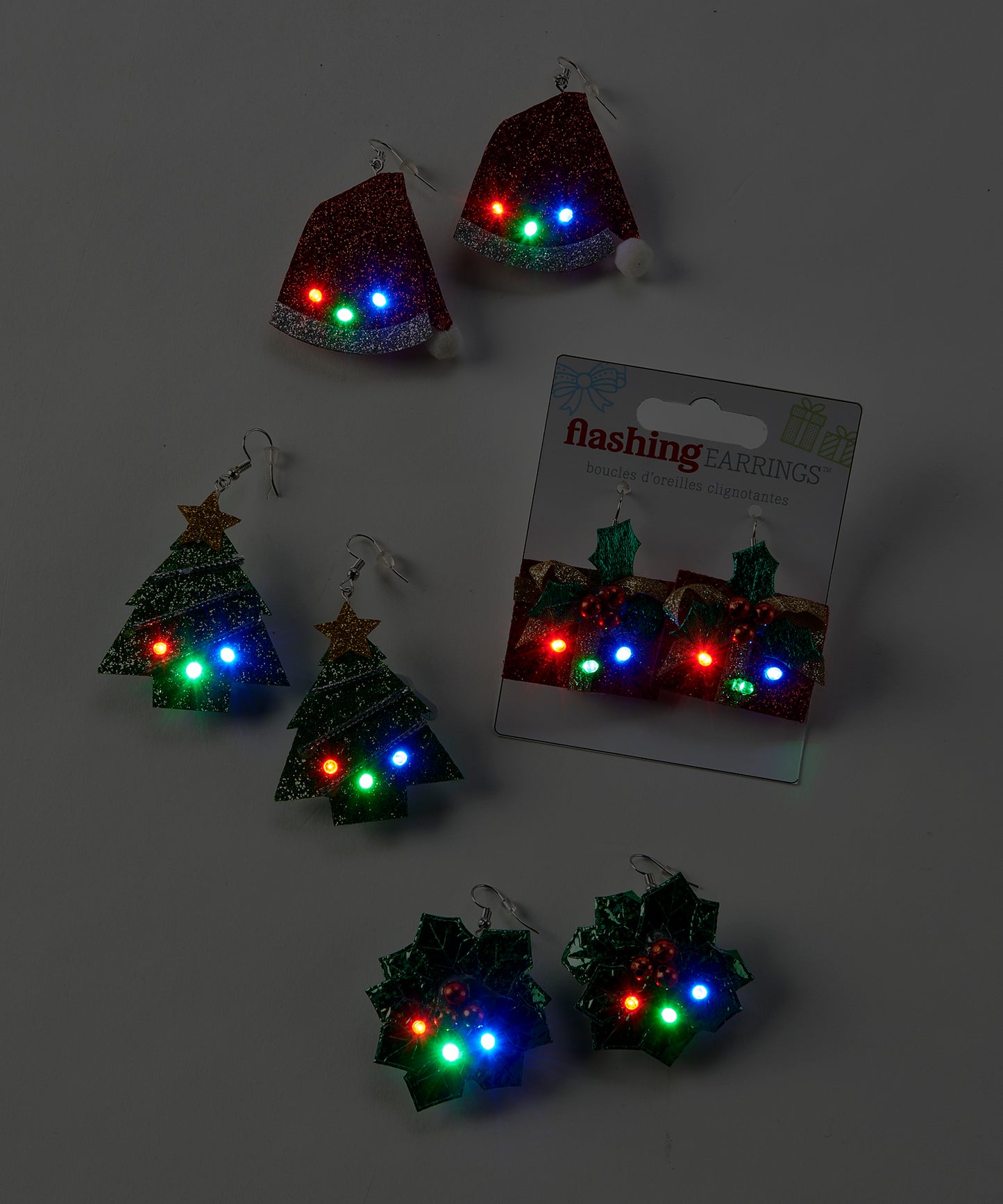 Flashing Christmas Earrings