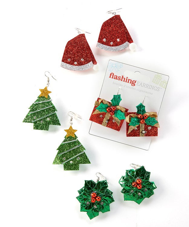 Flashing Christmas Earrings