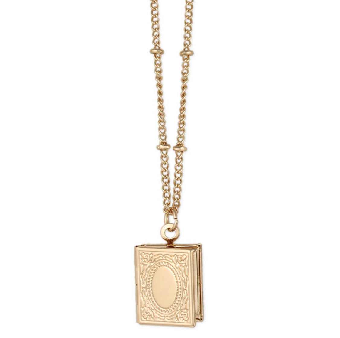 SALE Secret Diary Gold Book Locket Necklace