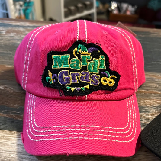 Mardi Gras patch hat