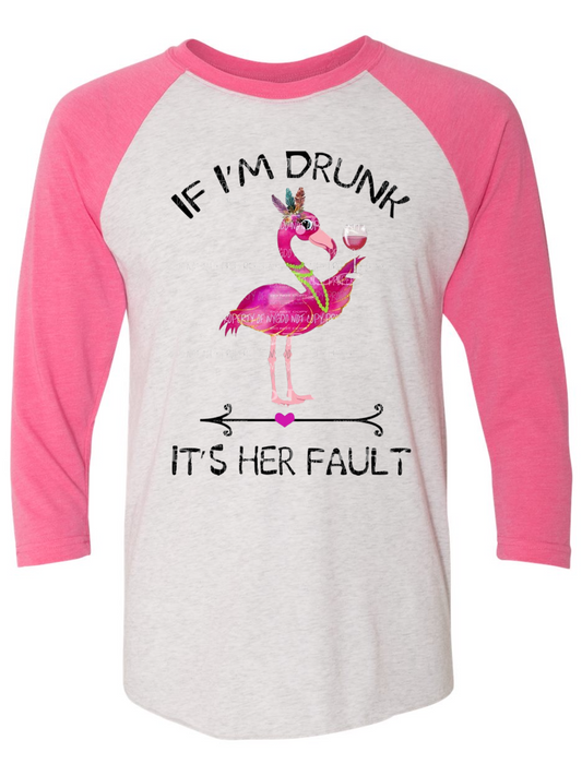 Drunk Flamingo Raglan Shirt